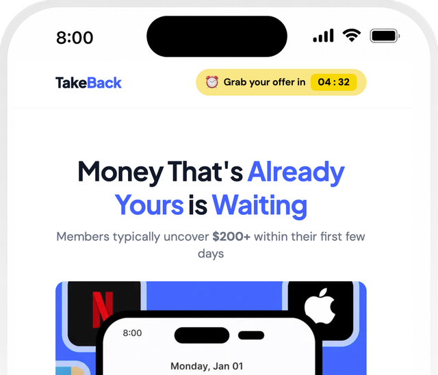 Take your money in the TakeBack app